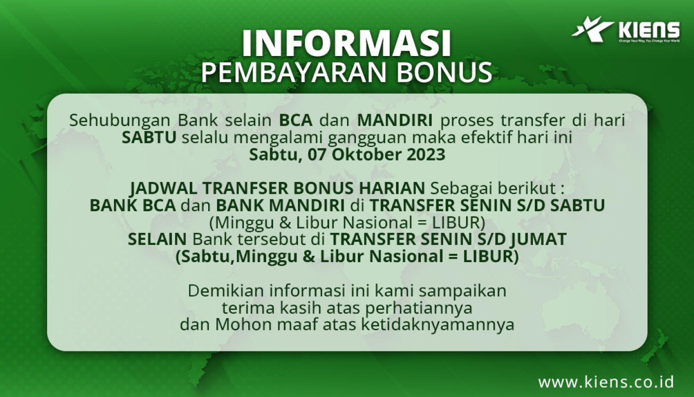 INFORMASI TRANSFER BONUS HARIAN